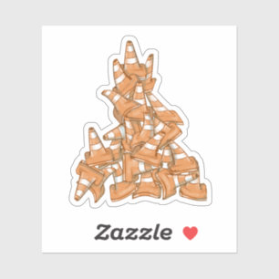 Pile of orange road cones