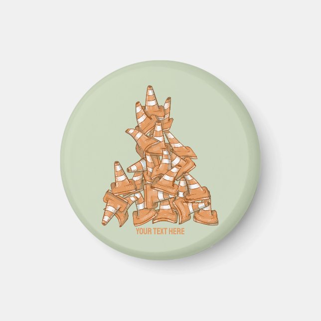 Pile of orange road cones magnet (Front)