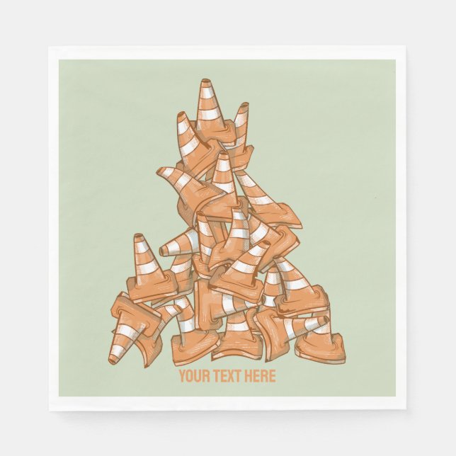 Pile of orange road cones napkin (Front)