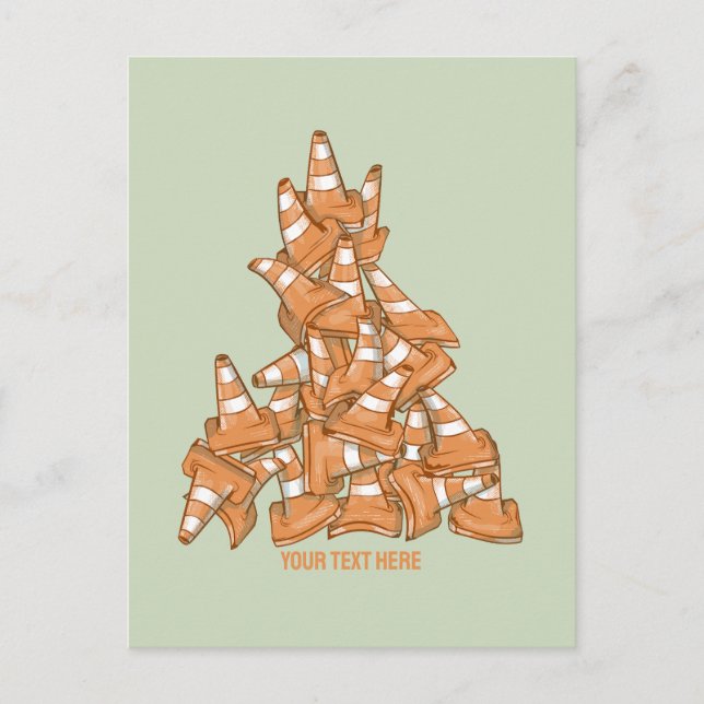 Pile of orange road cones postcard (Front)