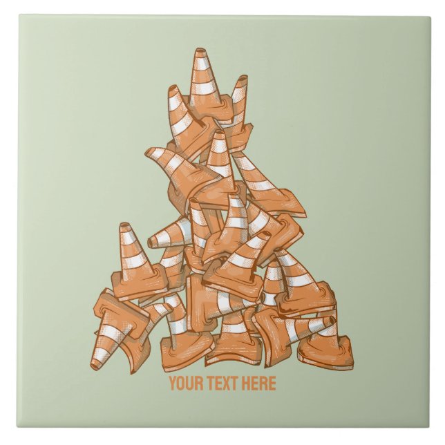 Pile of orange road cones tile (Front)