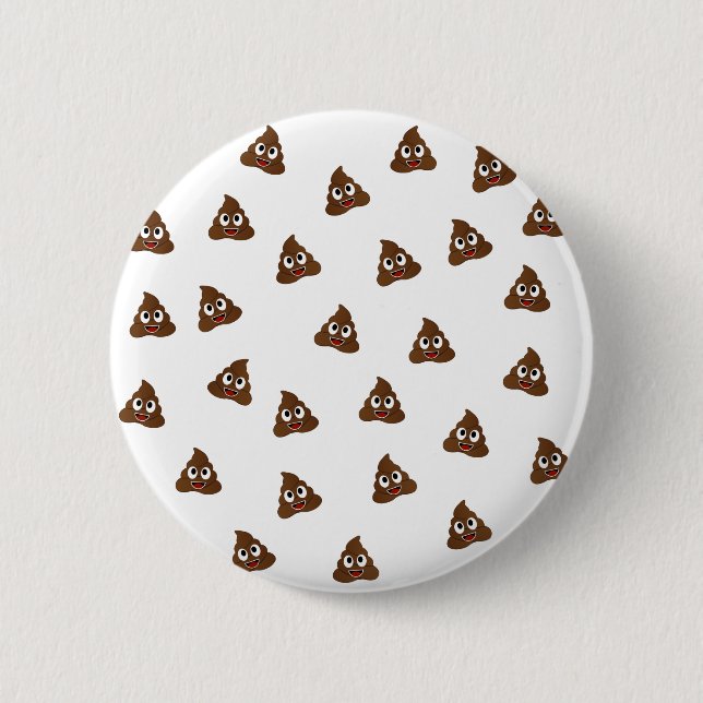 Pile of Poo emoji smiling poops 6 Cm Round Badge (Front)