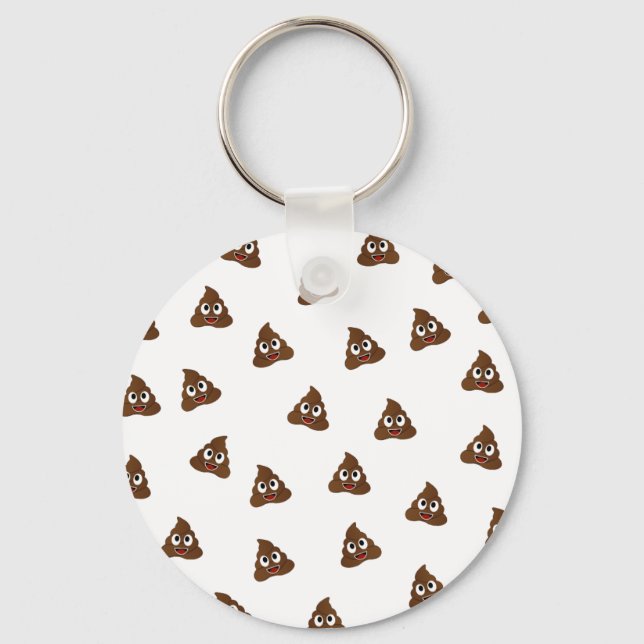 Pile of Poo emoji smiling poops Key Ring (Front)