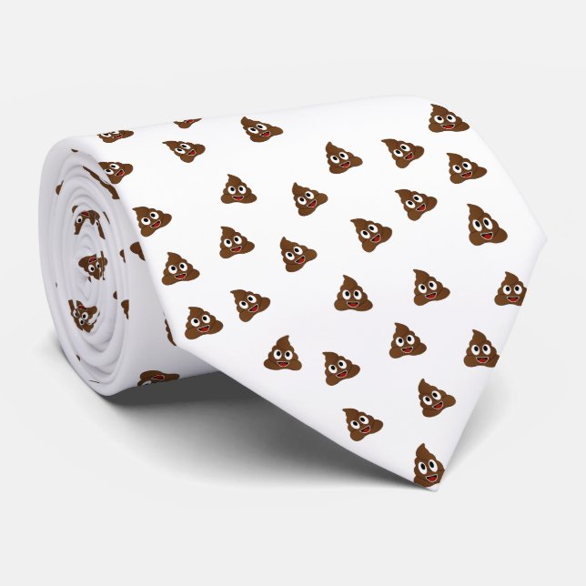 Pile of Poo emoji smiling poops Tie (Rolled)