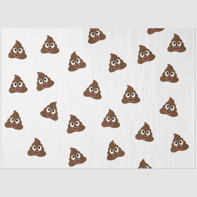 Pile of Poo emoji smiling poops Tissue Paper (Front)