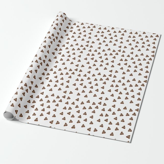 Pile of Poo emoji smiling poops Wrapping Paper (Unrolled)