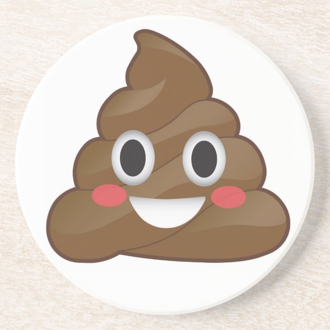 Pile of Poop Happy Emoji Coaster (Front)