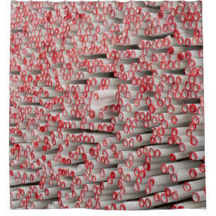 Pile of rolled papers shower curtain