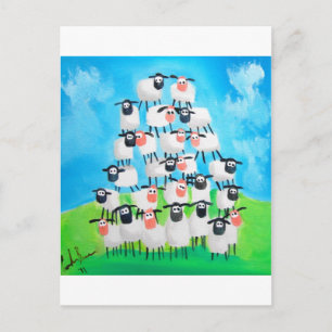 Pile of sheep postcard