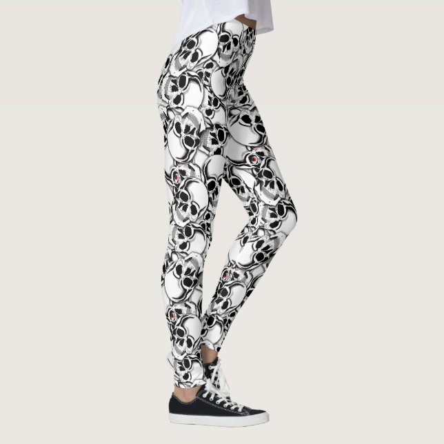Pile of Skulls Red Eye ID222 Leggings (Right)