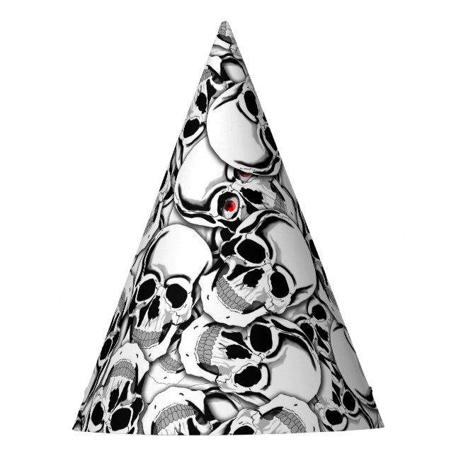 Pile of Skulls Red Eye ID222 Party Hat (Front)