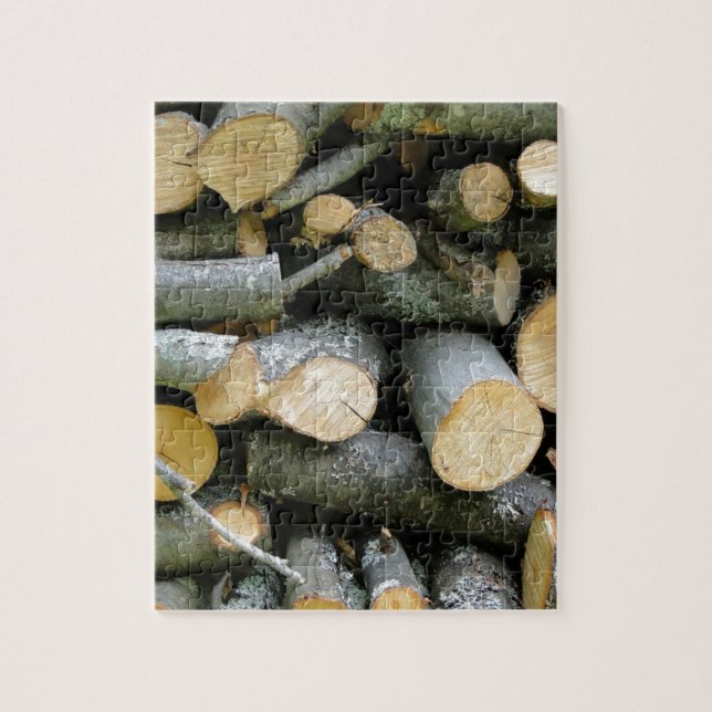 Pile of Stacked Cut Firewood Jigsaw Puzzle (Vertical)