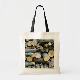 Pile of Stacked Cut Firewood Tote Bag