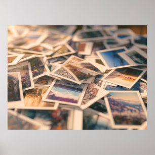 Pile of Vintage Photographs Poster
