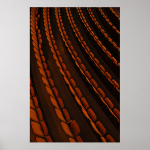 Pile of yellow chairs poster