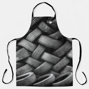 Pile tires rubber stacked used apron