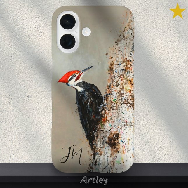 Pileated Woodpecker Birdwatch Monogram Initial  Case-Mate iPhone Case (Creator Uploaded)