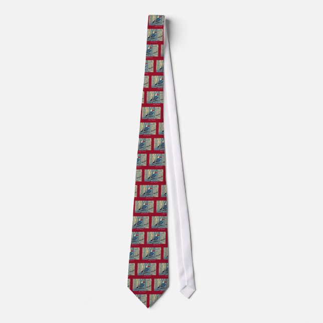 Pileated Woodpecker Merry Christmas Items Tie (Front)