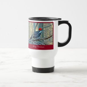 Pileated Woodpecker Merry Christmas Items Travel Mug