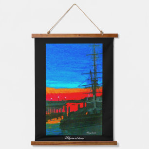 Pilgrim at dawn Dana point harbour painting  Hanging Tapestry