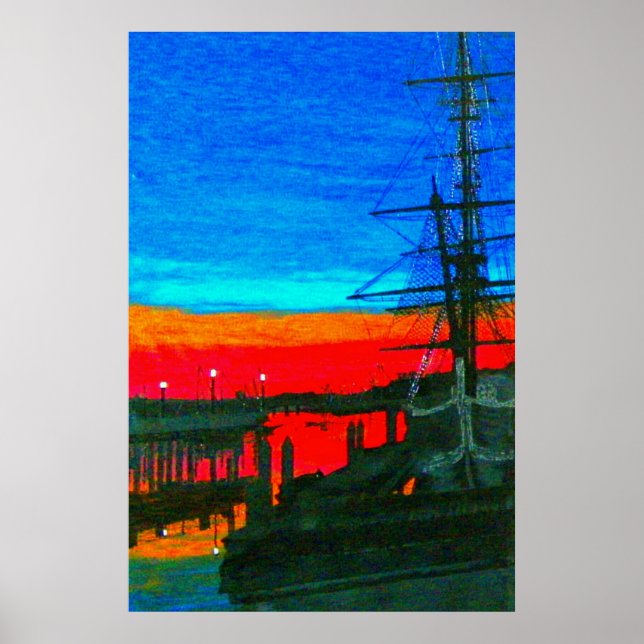 Pilgrim at dawn Dana point harbour painting  Poster (Front)