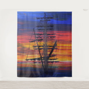 Pilgrim at dawn Dana point harbour Tapestry