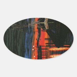 Pilgrim at dawn Dana point Oval Sticker