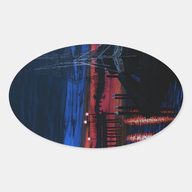 Pilgrim  at dawn Dana point Oval Sticker (Front)