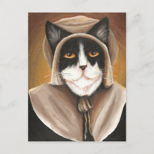 Pilgrim Cat Dressed in Colonial Puritan Clothes Postcard
