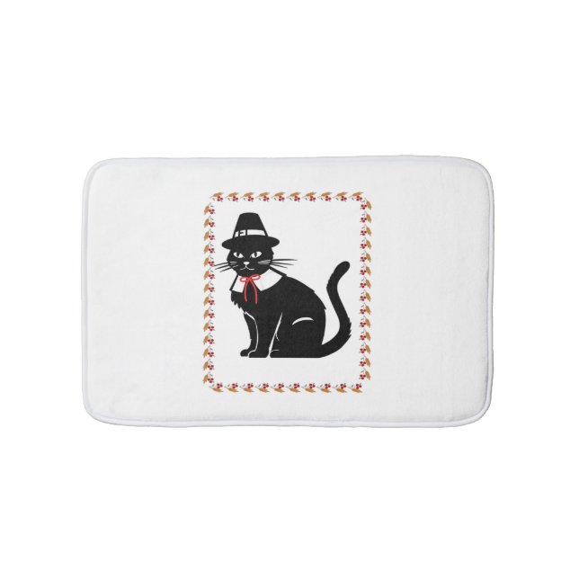 Pilgrim Cat Oversized T-Shirt Bath Mat (Front)