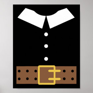 Pilgrim Costume Halloween Funny Thanksgiving Boys  Poster