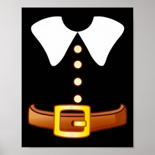 Pilgrim Costume Halloween Funny Thanksgiving Boys Poster