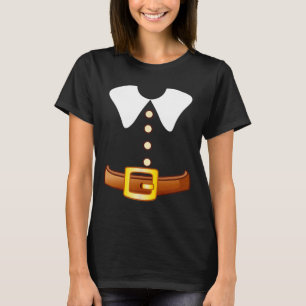 Pilgrim Costume Halloween Funny Thanksgiving Boys  T-Shirt