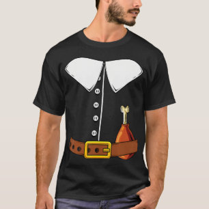 Pilgrim Costume Hat Colonist Thanksgiving Turkey D T-Shirt