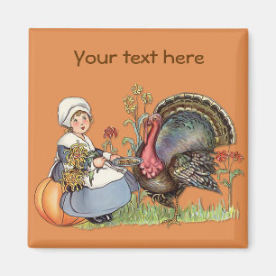 Pilgrim Girl - Customise Magnet