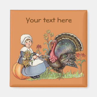Pilgrim Girl - Customise Magnet