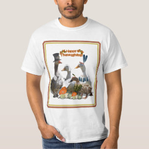 Pilgrim Goose and Ducks Thanksgiving T-Shirt