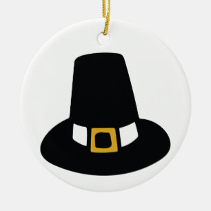 Pilgrim Hat Ceramic Tree Decoration