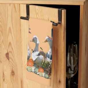 Pilgrim & Indian Ducks Thanksgiving Kitchen Towel