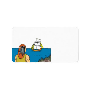 Pilgrim Mayflower Thanksgiving Address Labels