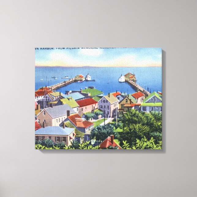 Pilgrim Memorial View of the Harbour Canvas Print (Front)