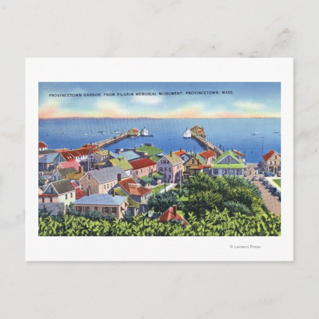 Pilgrim Memorial View of the Harbour Postcard (Front)