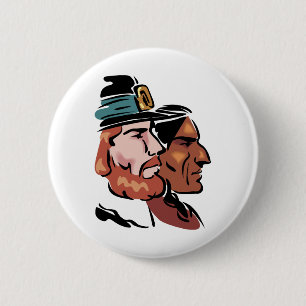 pilgrim & native 6 cm round badge