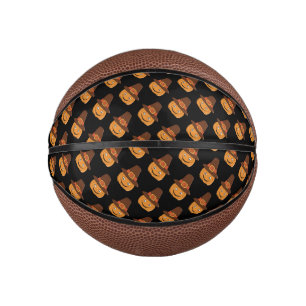 Pilgrim Pumpkin Grin Thanksgiving Mini Basketball