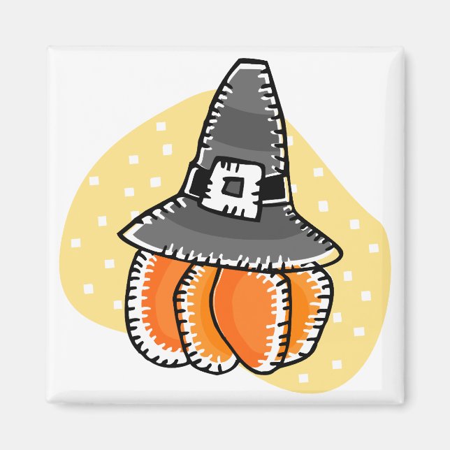 pilgrim pumpkin magnet (Front)