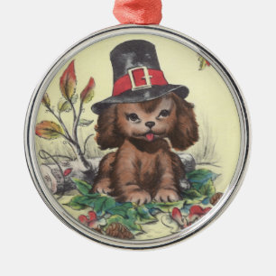 Pilgrim Puppy Thanksgiving Metal Tree Decoration