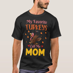 Pilgrim Running Thanksgiving My Favourite Turkeys T-Shirt