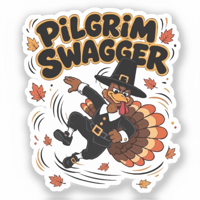 Pilgrim Swagger Turkey Thanksgiving Dab Dabbing  (Front)