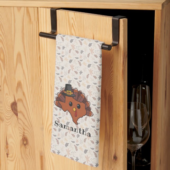 Pilgrim Texas Turkey All-Over Print Tea Towel (Thirds Fold)