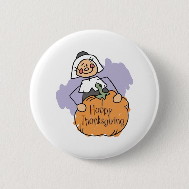 Pilgrim Thanksgiving Decoration 6 Cm Round Badge (Front)